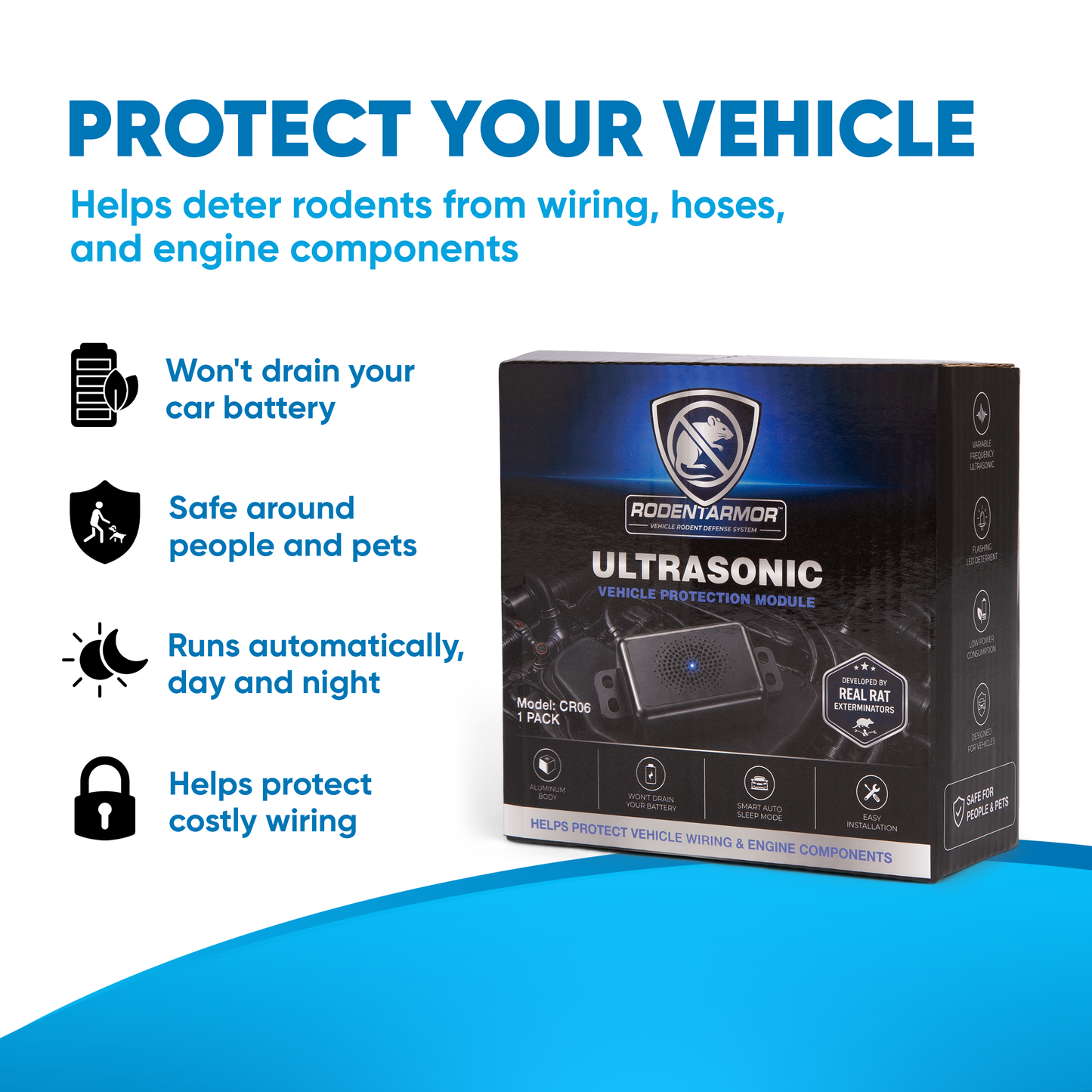 RodentArmor™ Ultrasonic Vehicle Rodent Deterrent
