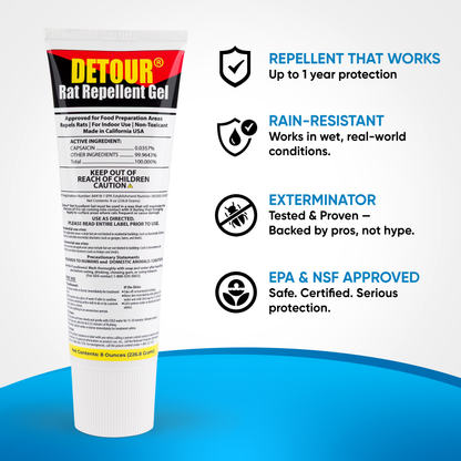Detour Rodent Repellent Gel – 8 oz | Pro-Grade Rat & Mouse Deterrent (Wholesale)